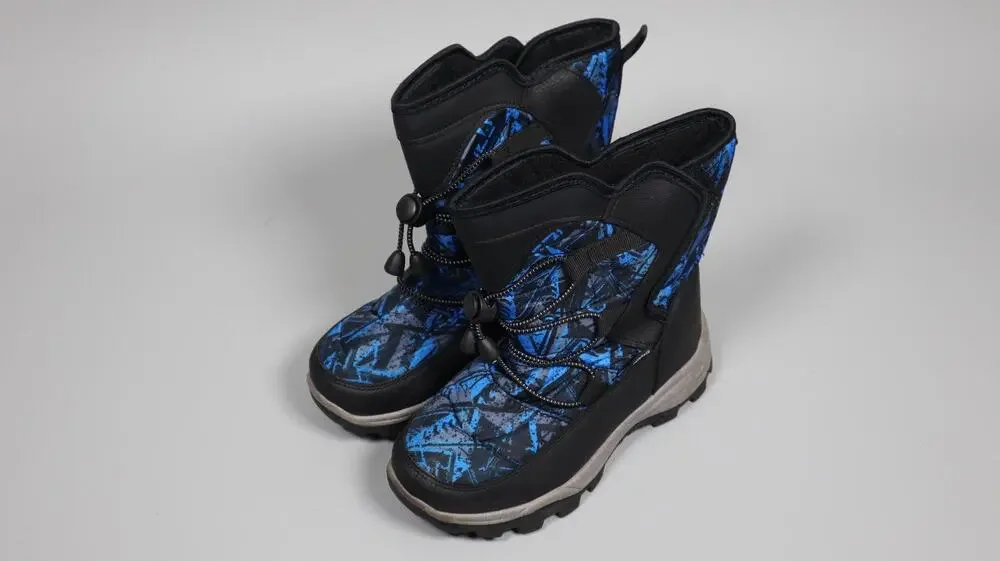 NOVA MOUNTAINS Kids Blue Snow Boots Winter Water Resistant Cold Weather Size 13